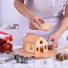 Load image into Gallery viewer, 10 Pcs/Set 3D Mini House Scenery Christmas Cookie Cutter Stainless Steel Biscuit Mold Handmade Gingerbread House Xmas Tree Mould Fondant Cutter Baking Decoration Tool
