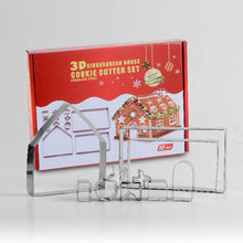Load image into Gallery viewer, 10 Pcs/Set 3D Mini House Scenery Christmas Cookie Cutter Stainless Steel Biscuit Mold Handmade Gingerbread House Xmas Tree Mould Fondant Cutter Baking Decoration Tool

