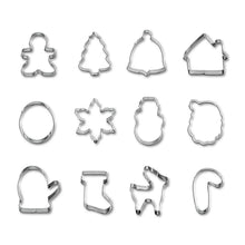 Load image into Gallery viewer, 12Pcs/set Christmas Cookie Cutter Set Stainless Steel Biscuit Mold Gingerbread Xmas Tree Mold Cake Decoration Tool DIY Baking Gift
