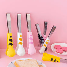 Load image into Gallery viewer, Japanese Cat Paw Shape Food Tongs 3 Sizes Anti Heat Bread Clip Meal Tong Cute Cartoon Stainless Steel Barbecue Tongs Sandwich Baking Clip Kitchen Gadgets

