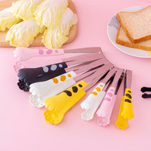 Load image into Gallery viewer, Japanese Cat Paw Shape Food Tongs 3 Sizes Anti Heat Bread Clip Meal Tong Cute Cartoon Stainless Steel Barbecue Tongs Sandwich Baking Clip Kitchen Gadgets
