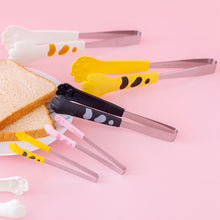 Load image into Gallery viewer, Japanese Cat Paw Shape Food Tongs 3 Sizes Anti Heat Bread Clip Meal Tong Cute Cartoon Stainless Steel Barbecue Tongs Sandwich Baking Clip Kitchen Gadgets
