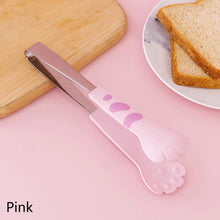 Load image into Gallery viewer, Japanese Cat Paw Shape Food Tongs 3 Sizes Anti Heat Bread Clip Meal Tong Cute Cartoon Stainless Steel Barbecue Tongs Sandwich Baking Clip Kitchen Gadgets
