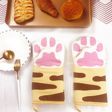 Load image into Gallery viewer, 1 pc Cute Cartoon Cat Paws Oven Mitts Cat Claw Cotton Baking Insulation Gloves Microwave Heat Resistant Anti-scald Non-slip Glove
