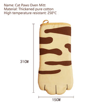Load image into Gallery viewer, 1 pc Cute Cartoon Cat Paws Oven Mitts Cat Claw Cotton Baking Insulation Gloves Microwave Heat Resistant Anti-scald Non-slip Glove
