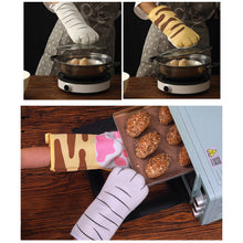 Load image into Gallery viewer, 1 pc Cute Cartoon Cat Paws Oven Mitts Cat Claw Cotton Baking Insulation Gloves Microwave Heat Resistant Anti-scald Non-slip Glove
