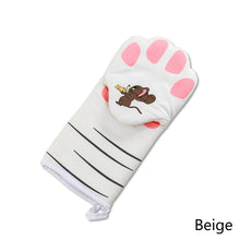 Load image into Gallery viewer, 1 pc Cute Cartoon Cat Paws Oven Mitts Cat Claw Cotton Baking Insulation Gloves Microwave Heat Resistant Anti-scald Non-slip Glove
