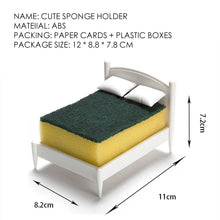 Load image into Gallery viewer, Creative Cute Sponge ABS Holder Sponges Washer Bed Shape Shelf Organizer Innovative Sink Storage Tool Drain Rack Kitchen Accessories Home Personality Gadget
