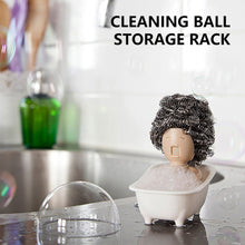 Load image into Gallery viewer, Cute Kitchen Clean Brush Holder Sink Scouring Pad Dish Scrubber Storage Rack People Shape Dish Washing Sponge Ball Box Kitchen Accessories
