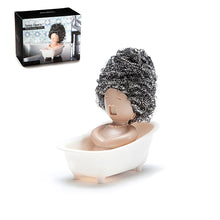 Load image into Gallery viewer, Cute Kitchen Clean Brush Holder Sink Scouring Pad Dish Scrubber Storage Rack People Shape Dish Washing Sponge Ball Box Kitchen Accessories
