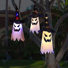Load image into Gallery viewer, Halloween LED Flashing Light Hanging Ghost Halloween Party Dress Up Glowing Wizard Hat Lamp Horror Props Home Bar Decoration
