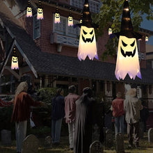 Load image into Gallery viewer, Halloween LED Flashing Light Hanging Ghost Halloween Party Dress Up Glowing Wizard Hat Lamp Horror Props Home Bar Decoration
