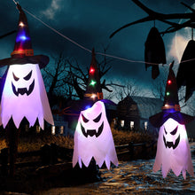 Load image into Gallery viewer, Halloween LED Flashing Light Hanging Ghost Halloween Party Dress Up Glowing Wizard Hat Lamp Horror Props Home Bar Decoration
