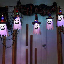 Load image into Gallery viewer, Halloween LED Flashing Light Hanging Ghost Halloween Party Dress Up Glowing Wizard Hat Lamp Horror Props Home Bar Decoration
