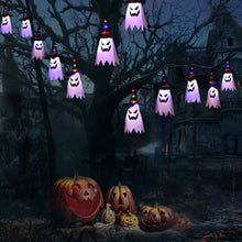 Load image into Gallery viewer, Halloween LED Flashing Light Hanging Ghost Halloween Party Dress Up Glowing Wizard Hat Lamp Horror Props Home Bar Decoration
