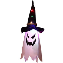 Load image into Gallery viewer, Halloween LED Flashing Light Hanging Ghost Halloween Party Dress Up Glowing Wizard Hat Lamp Horror Props Home Bar Decoration
