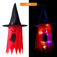 Load image into Gallery viewer, Halloween LED Flashing Light Hanging Ghost Halloween Party Dress Up Glowing Wizard Hat Lamp Horror Props Home Bar Decoration
