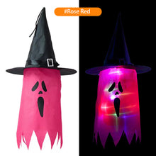 Load image into Gallery viewer, Halloween LED Flashing Light Hanging Ghost Halloween Party Dress Up Glowing Wizard Hat Lamp Horror Props Home Bar Decoration
