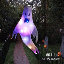 Load image into Gallery viewer, Large Size LED Halloween Ghost Outdoor Light Festival Dress Up Skeleton Horror Hanging Glowing Halloween Party Decor
