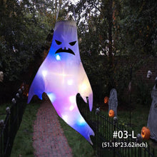Load image into Gallery viewer, Large Size LED Halloween Ghost Outdoor Light Festival Dress Up Skeleton Horror Hanging Glowing Halloween Party Decor
