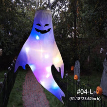 Load image into Gallery viewer, Large Size LED Halloween Ghost Outdoor Light Festival Dress Up Skeleton Horror Hanging Glowing Halloween Party Decor
