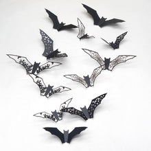 Load image into Gallery viewer, Black Bat 3D Wall Stickers Halloween Party DIY Horror Bats Decorative Wall Decal Removable Sticker Home Decor
