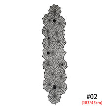 Load image into Gallery viewer, Halloween Decoration Black Lace Spider Web Tablecloth Table Runner Fireplace Mantel Scarf Event Party Decoration Supply
