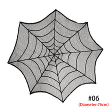 Load image into Gallery viewer, Halloween Decoration Black Lace Spider Web Tablecloth Table Runner Fireplace Mantel Scarf Event Party Decoration Supply
