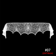 Load image into Gallery viewer, Halloween Decoration Black Lace Spider Web Tablecloth Table Runner Fireplace Mantel Scarf Event Party Decoration Supply

