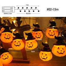 Load image into Gallery viewer, 1.5m 10Led Halloween Pumpkin Ghost Led Light String Festival Bar Home Party Decor Halloween Ornament For Home Party Supplies
