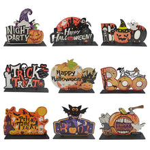 Load image into Gallery viewer, Halloween Wooden Ornament Spider Pumpkin Ghost Wood Door Hanging Signs Pendant Halloween Party Decorations for Home DIY Crafts

