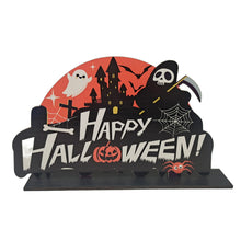Load image into Gallery viewer, Halloween Wooden Ornament Spider Pumpkin Ghost Wood Door Hanging Signs Pendant Halloween Party Decorations for Home DIY Crafts
