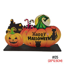 Load image into Gallery viewer, Halloween Wooden Ornament Spider Pumpkin Ghost Wood Door Hanging Signs Pendant Halloween Party Decorations for Home DIY Crafts
