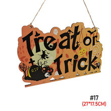 Load image into Gallery viewer, Halloween Wooden Ornament Spider Pumpkin Ghost Wood Door Hanging Signs Pendant Halloween Party Decorations for Home DIY Crafts
