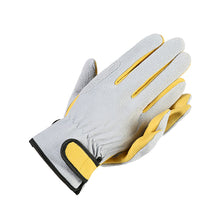 Load image into Gallery viewer, 1Pair Men Work Gloves Soft Cowhide Driver Hunting Driving Farm Garden Welding Security Protection Safety Workers Mechanic Gloves
