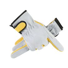 Load image into Gallery viewer, 1Pair Men Work Gloves Soft Cowhide Driver Hunting Driving Farm Garden Welding Security Protection Safety Workers Mechanic Gloves
