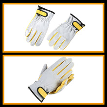 Load image into Gallery viewer, 1Pair Men Work Gloves Soft Cowhide Driver Hunting Driving Farm Garden Welding Security Protection Safety Workers Mechanic Gloves
