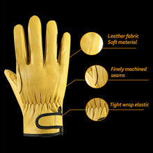 Load image into Gallery viewer, Wear-Resistant Cowhide Work Gloves Leather Workers Work Welding Safety Protection For Garden Sports Motorcycle Driver Gloves
