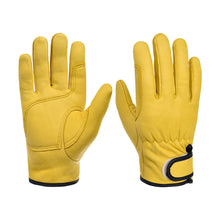 Load image into Gallery viewer, Wear-Resistant Cowhide Work Gloves Leather Workers Work Welding Safety Protection For Garden Sports Motorcycle Driver Gloves
