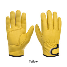 Load image into Gallery viewer, Wear-Resistant Cowhide Work Gloves Leather Workers Work Welding Safety Protection For Garden Sports Motorcycle Driver Gloves
