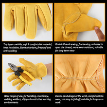 Load image into Gallery viewer, Work Gloves Retro Motorcycle Riding Gloves Wear Resistant Car Repair Work Garden Gardening Roses Handling Welding Gloves Clothing Gloves
