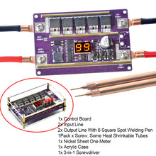 Load image into Gallery viewer, Spot Welder Portable DIY Kit 99 Gears Adjustable Mini Spots Welding Control Board for Welding Machine 18650 Battery 0.05-0.3mm Nickel Sheet
