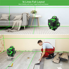 Load image into Gallery viewer, 16 Lines 4D Laser Level Self-Leveling 360 Horizontal And Vertical Super Powerful Green Line Laser Level Green Beam Laser Level
