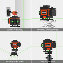 Load image into Gallery viewer, 3D/4D Laser Level Auto Self-Leveling 360 Horizontal And Vertical Cross Super Powerful Green Laser Level
