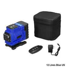 Load image into Gallery viewer, 3D 12 Lines Laser Level Self-Leveling 360 Horizontal And Vertical Omnidirectional Green Line Laser Level Ground Wall Home Improvement Tool
