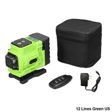 Load image into Gallery viewer, 3D 12 Lines Laser Level Self-Leveling 360 Horizontal And Vertical Omnidirectional Green Line Laser Level Ground Wall Home Improvement Tool
