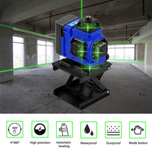 Load image into Gallery viewer, 4D 16 Lines Laser Level Self-Leveling 360 Horizontal And Vertical Omnidirectional Green Line Laser Level Ground Wall Home Improvement Tool
