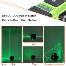 Load image into Gallery viewer, 4D 16 Lines Laser Level Self-Leveling 360 Horizontal And Vertical Omnidirectional Green Line Laser Level Ground Wall Home Improvement Tool
