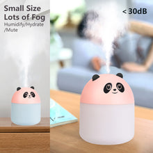 Load image into Gallery viewer, 250ml Cute Panda Mini Air Humidifier with Night Light Essential Oil Diffuser USB Mist Maker Car Air Freshener for Bedroom Office

