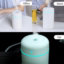Load image into Gallery viewer, Portable 420ml Air Humidifier Aroma Oil Humidificador for Home Car USB Cool Mist Sprayer with Colorful Soft Night Light Purifier
